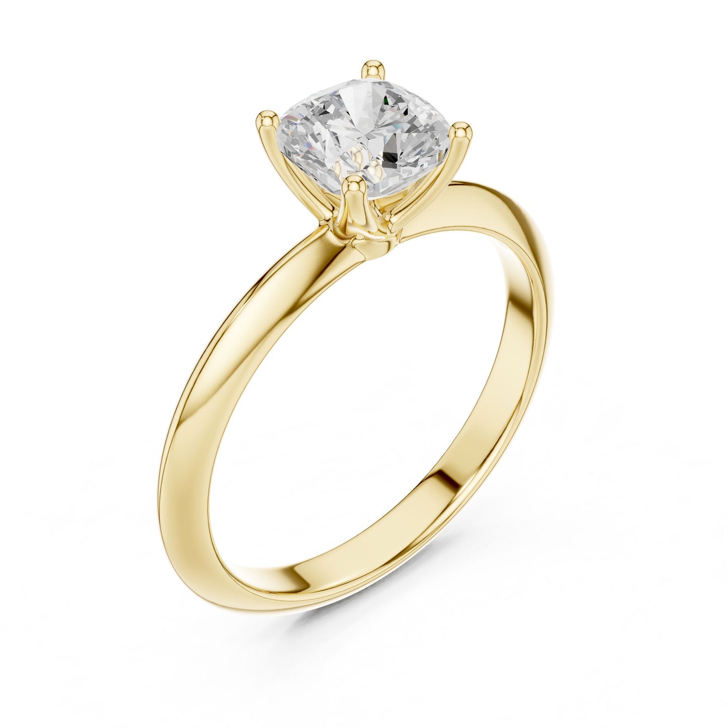 Cushion Lab Grown Diamond Solitaire Engagement Ring