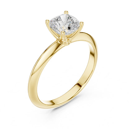 Cushion Lab Grown Diamond Solitaire Engagement Ring