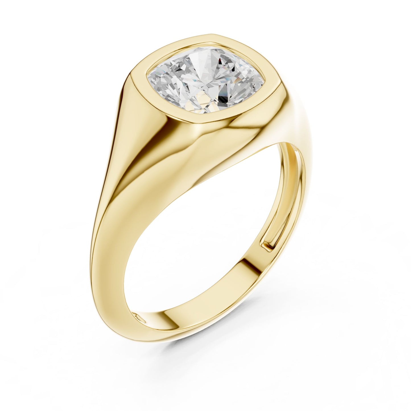 Cushion Lab Grown Diamond Solitaire Engagement Ring