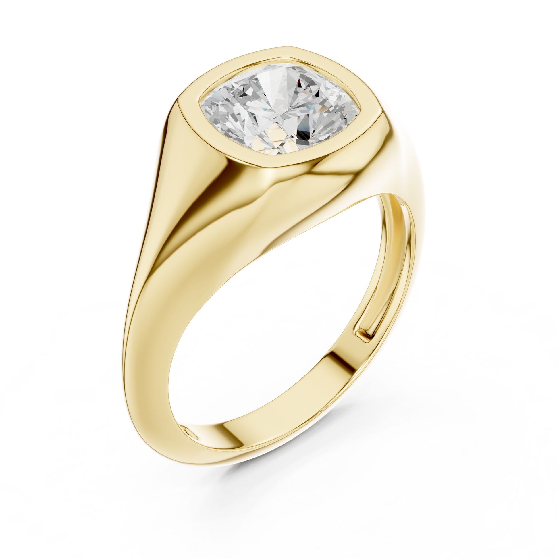 Cushion Lab Grown Diamond Solitaire Engagement Ring
