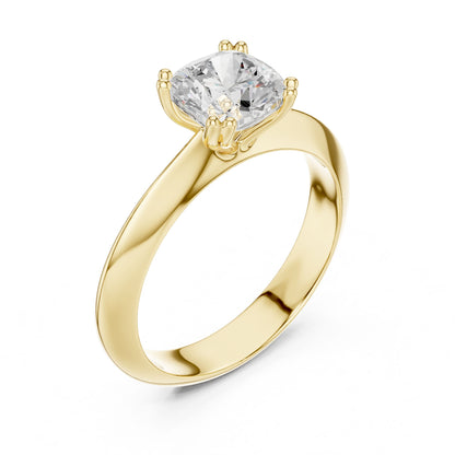 Cushion Lab Grown Diamond Solitaire Engagement Ring