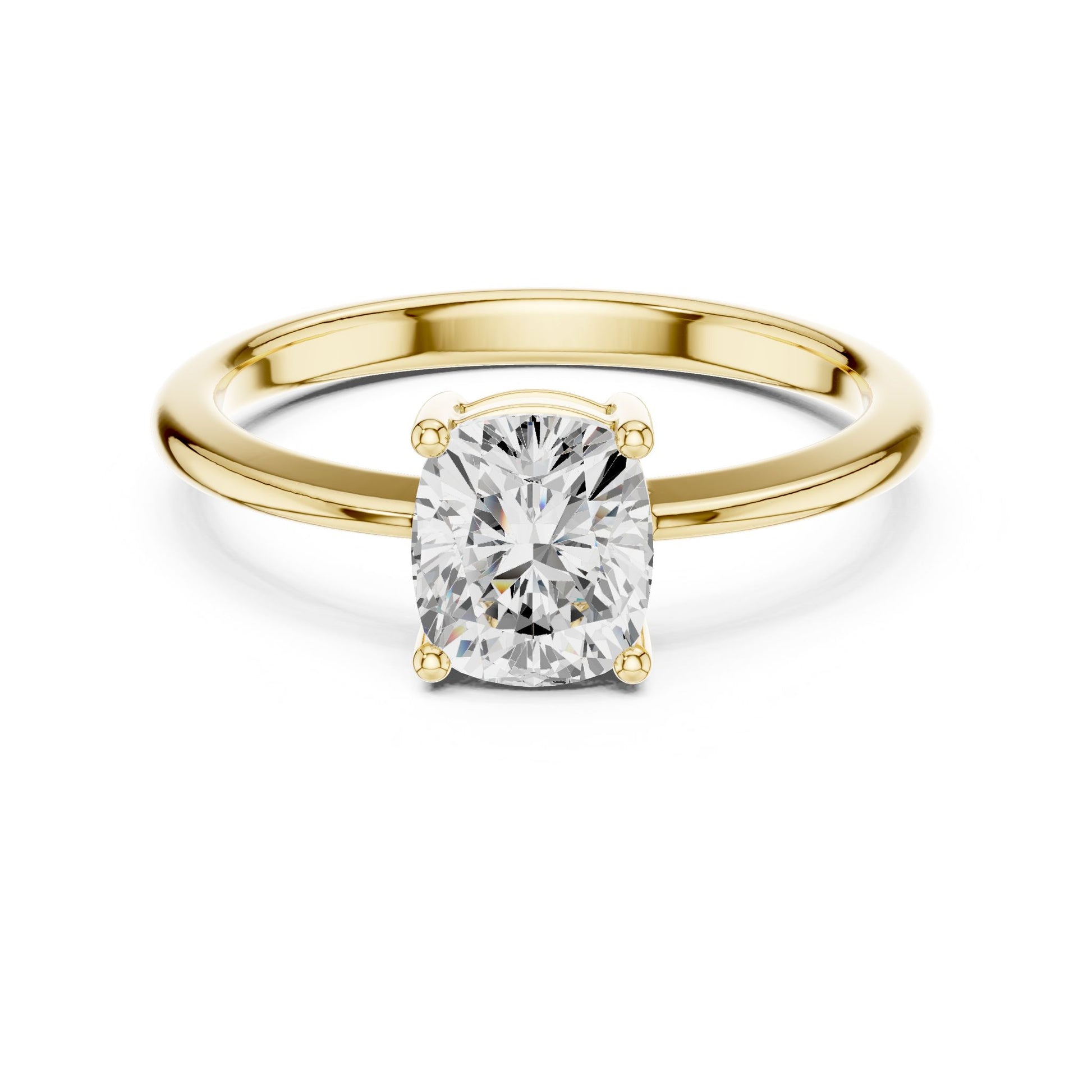 Cushion Lab Grown Diamond Solitaire Engagement Ring