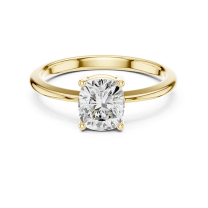 Cushion Lab Grown Diamond Solitaire Engagement Ring