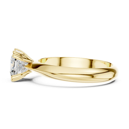 Cushion Lab Grown Diamond Solitaire Engagement Ring