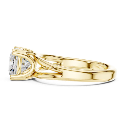Cushion Lab Grown Diamond Solitaire Engagement Ring