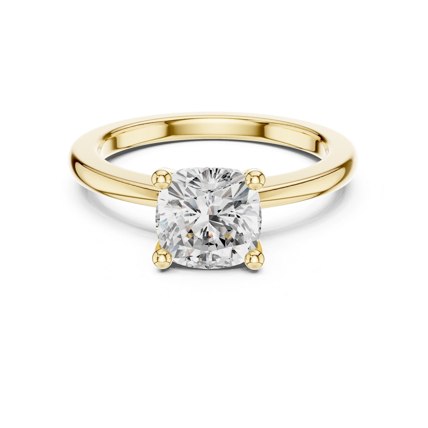 Cushion Lab Grown Diamond Solitaire Engagement Ring