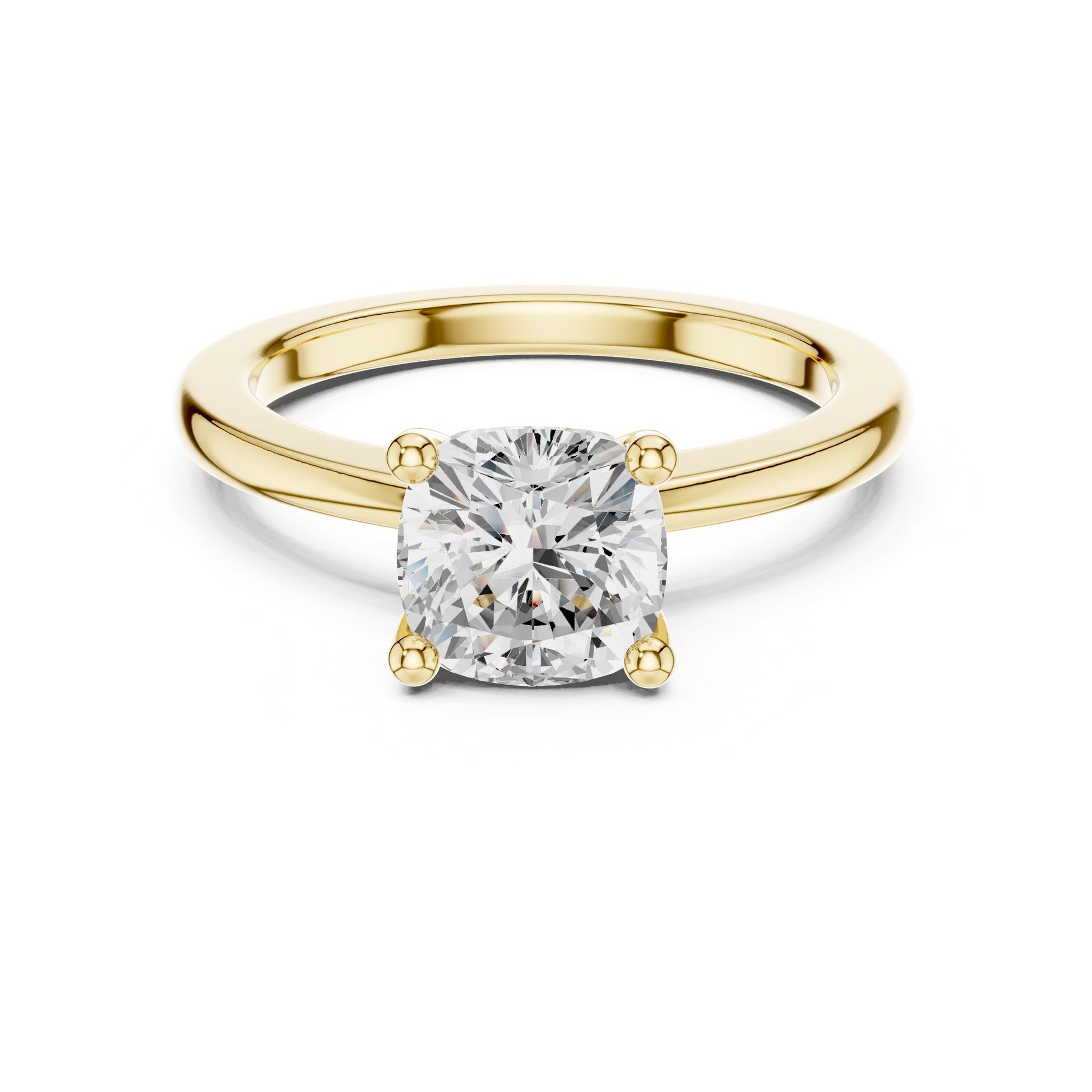 Cushion Lab Grown Diamond Solitaire Engagement Ring