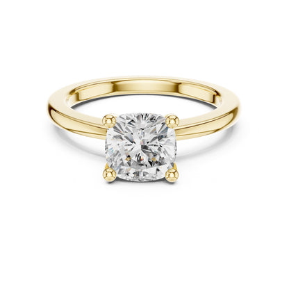 Cushion Lab Grown Diamond Solitaire Engagement Ring