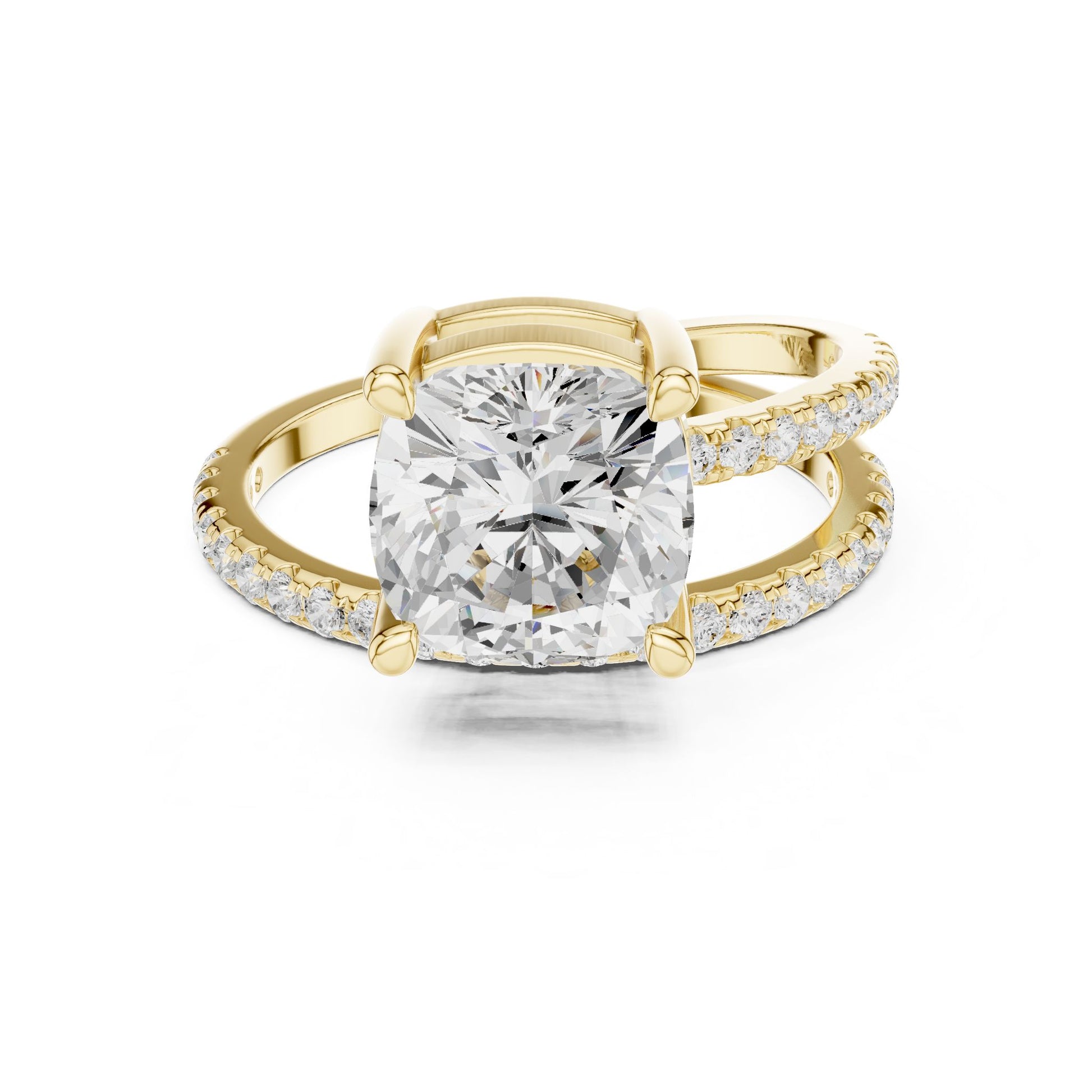 Cushion Lab Grown Diamond Solitaire Engagement Ring
