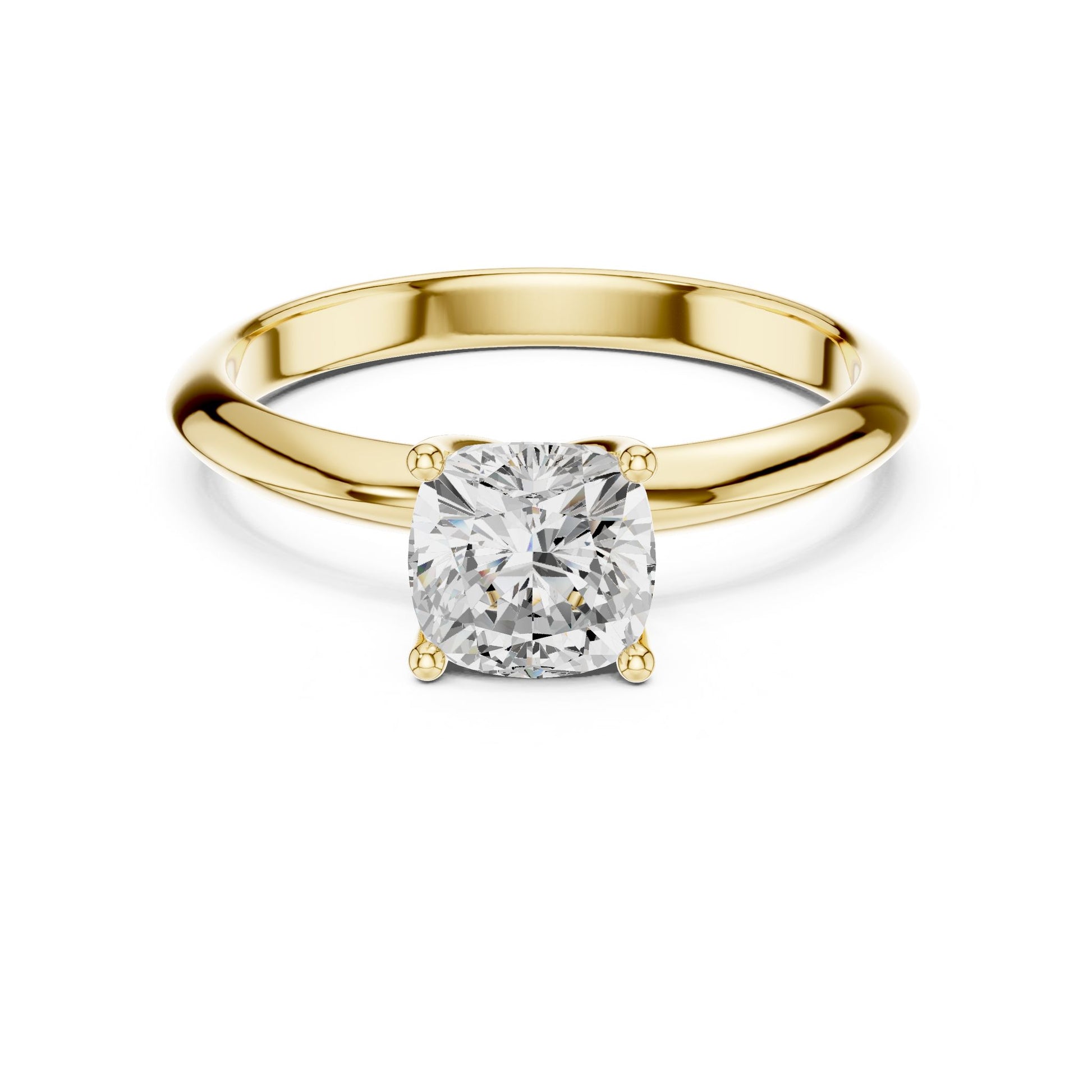 Cushion Lab Grown Diamond Solitaire Engagement Ring