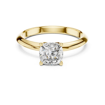 Cushion Lab Grown Diamond Solitaire Engagement Ring
