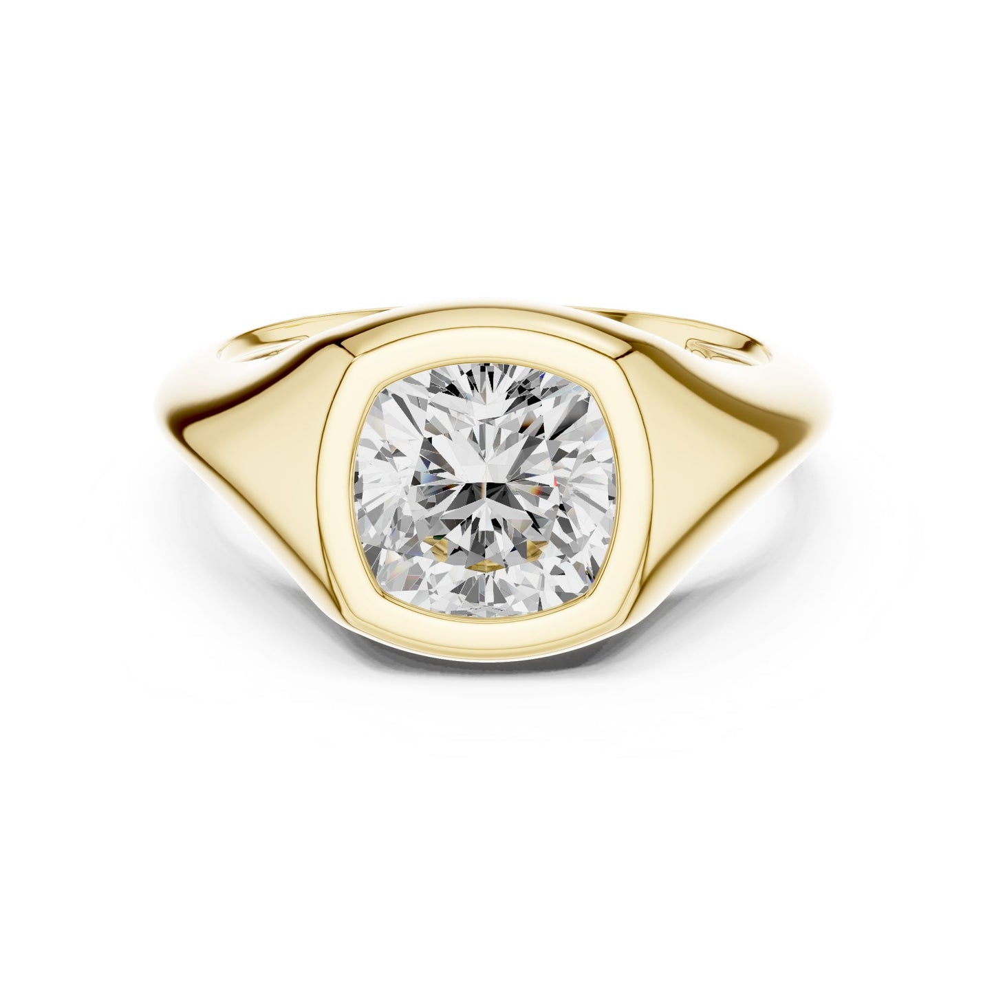 Cushion Lab Grown Diamond Solitaire Engagement Ring