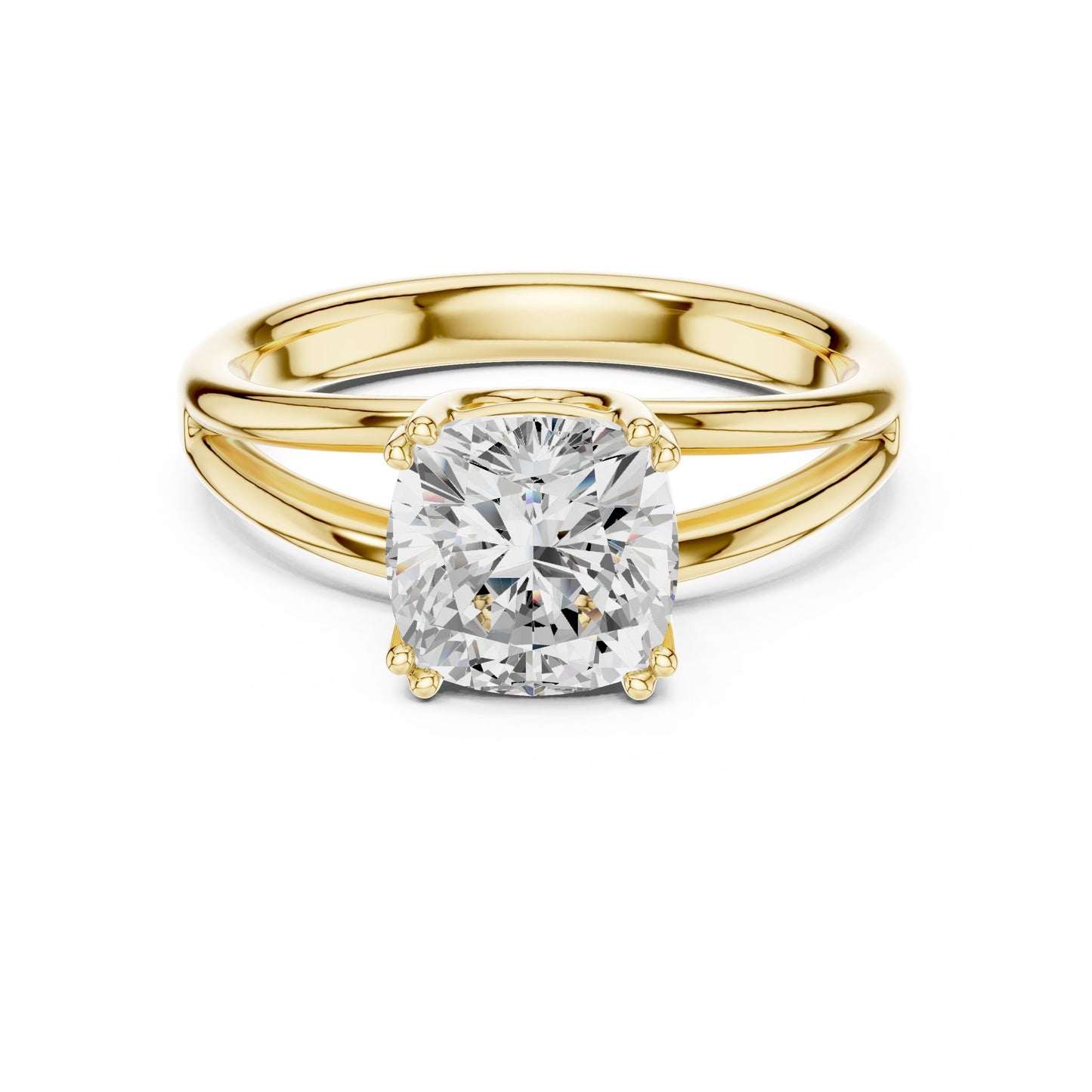 Cushion Lab Grown Diamond Solitaire Engagement Ring