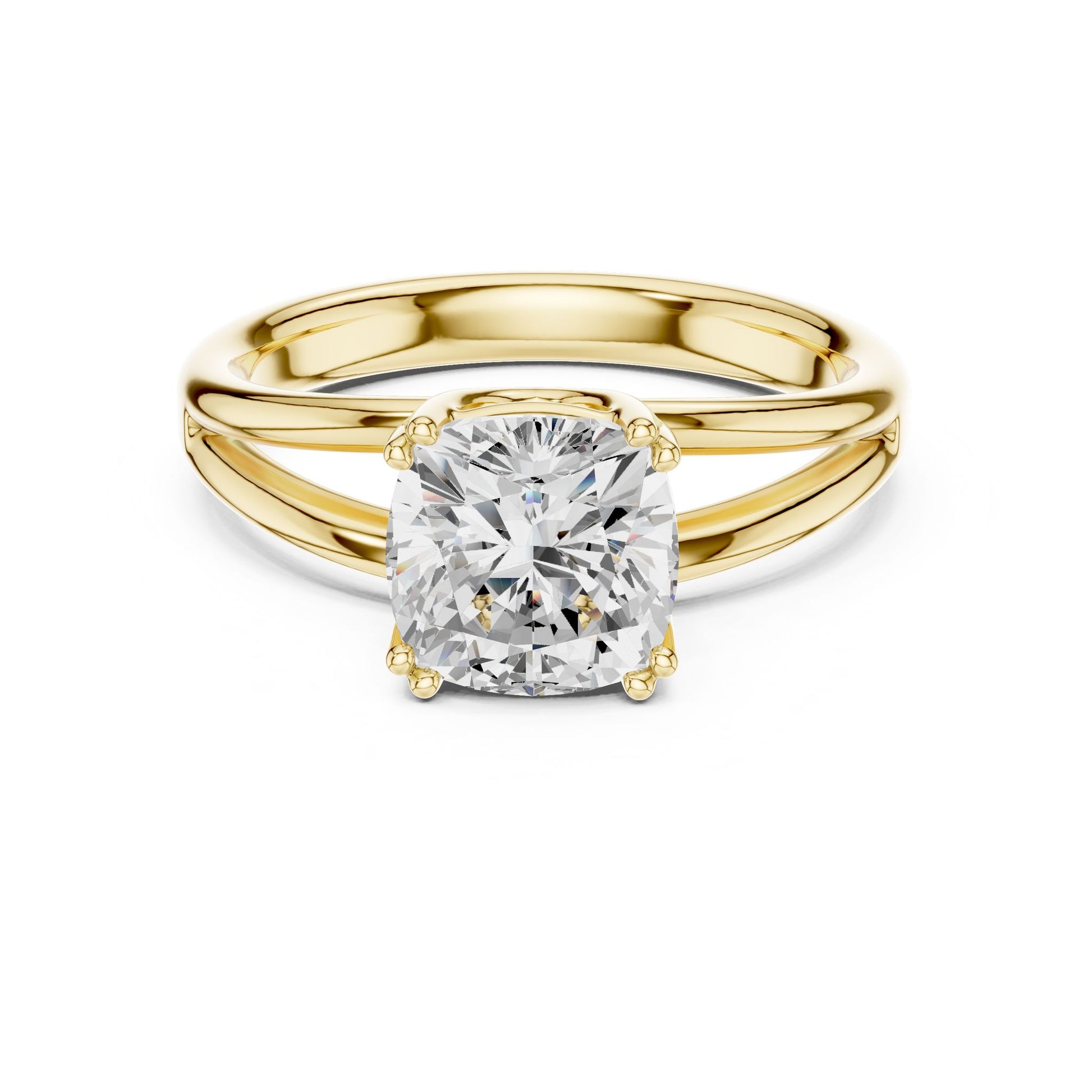 Cushion Lab Grown Diamond Solitaire Engagement Ring