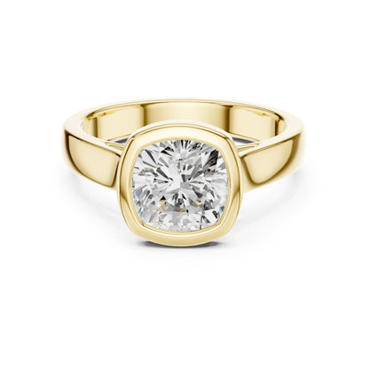 Cushion Lab Grown Diamond Solitaire Engagement Ring