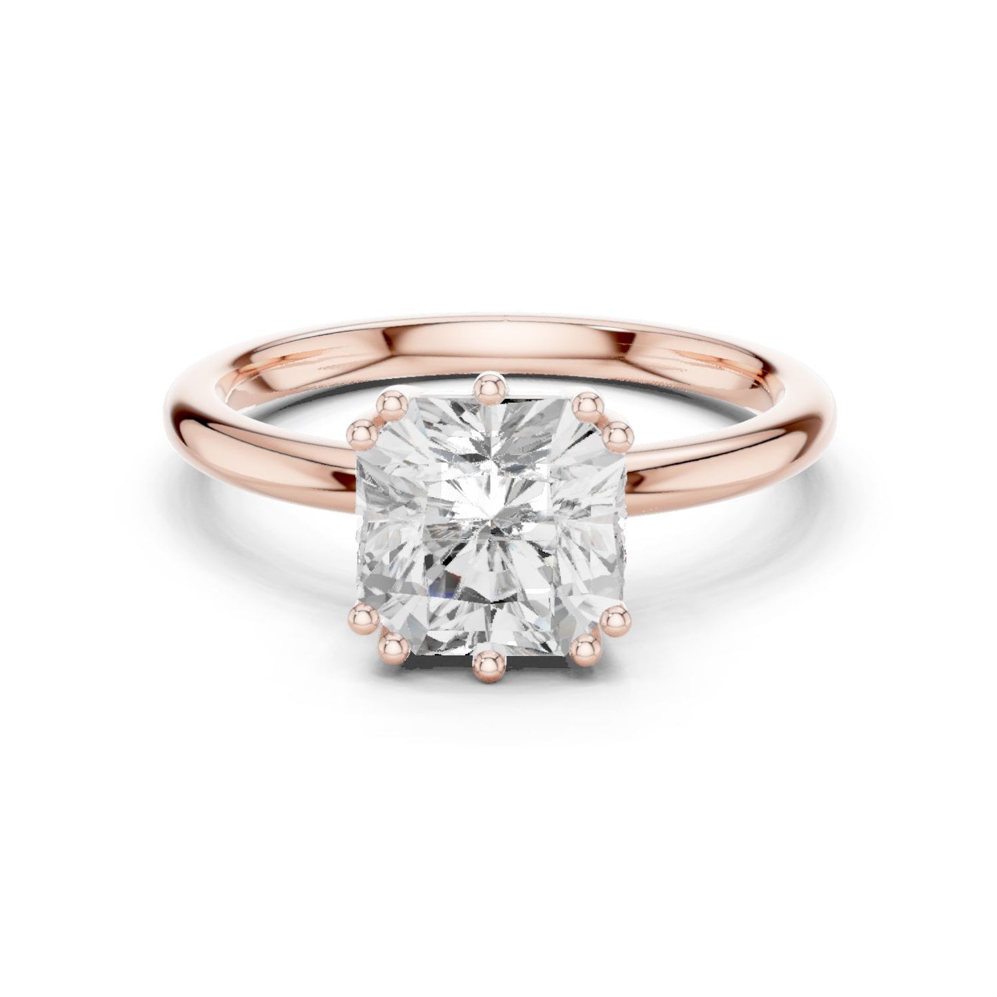 Cushion Lab Grown Diamond Solitaire Engagement Ring