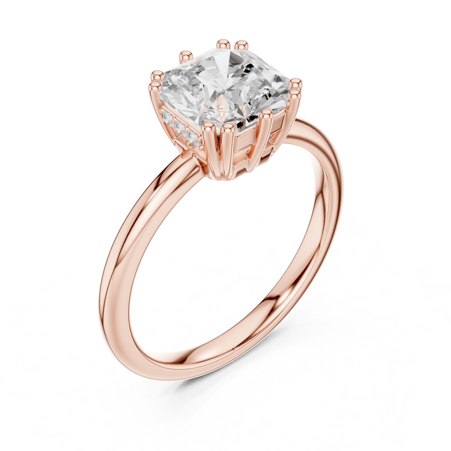 Cushion Lab Grown Diamond Solitaire Engagement Ring