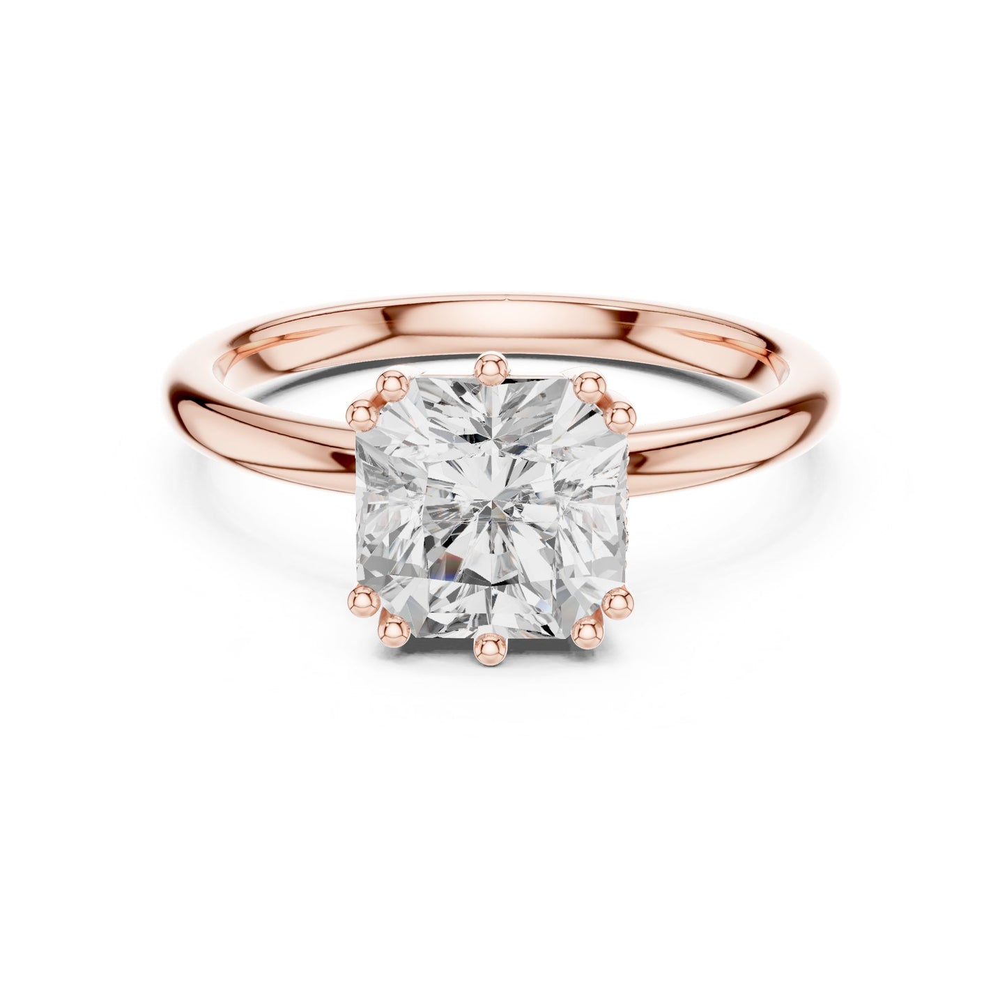 Cushion Lab Grown Diamond Solitaire Engagement Ring