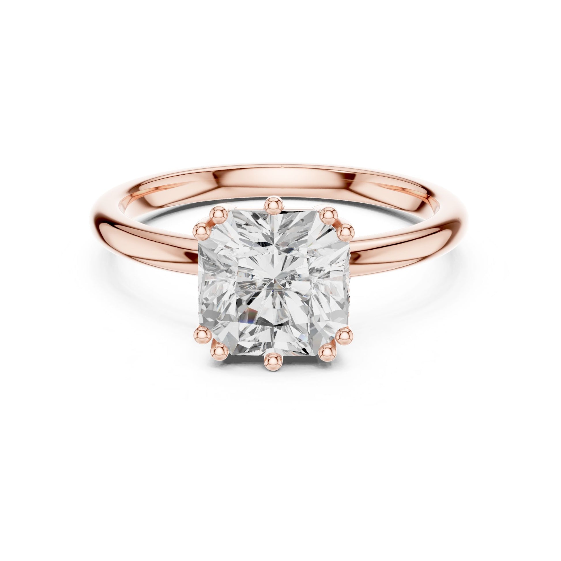 Cushion Lab Grown Diamond Solitaire Engagement Ring