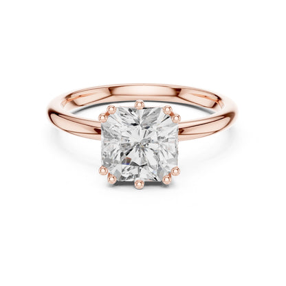 Cushion Lab Grown Diamond Solitaire Engagement Ring