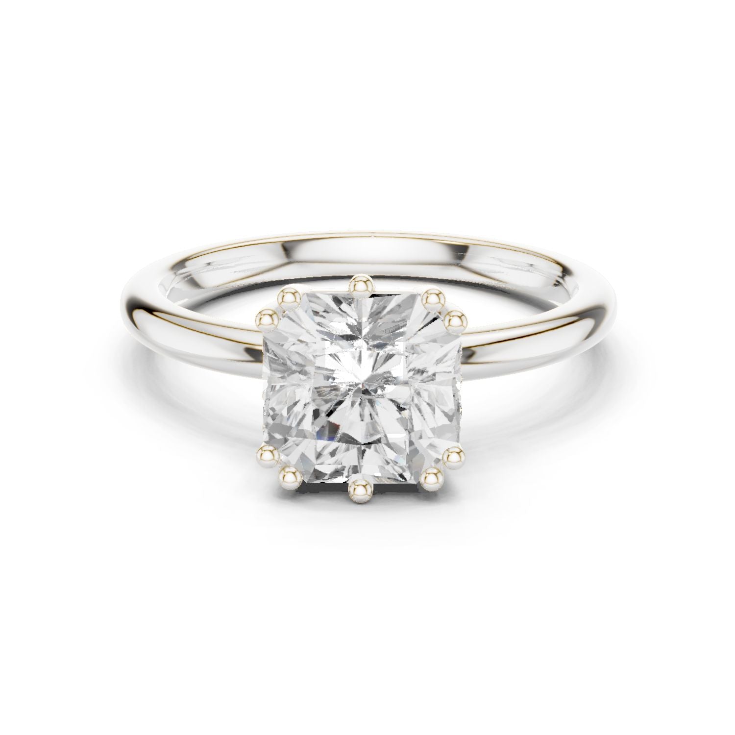 Cushion Lab Grown Diamond Solitaire Engagement Ring