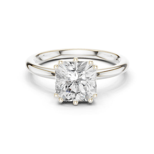 Cushion Lab Grown Diamond Solitaire Engagement Ring