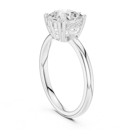 Cushion Lab Grown Diamond Solitaire Engagement Ring
