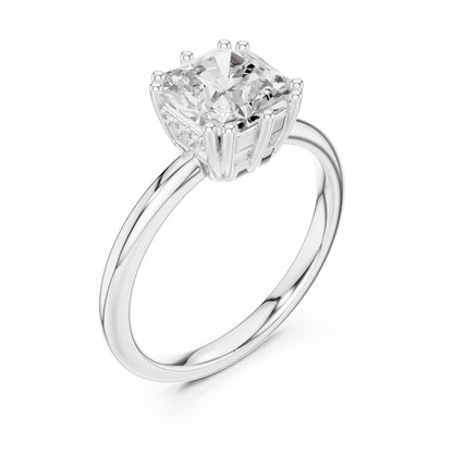 Cushion Lab Grown Diamond Solitaire Engagement Ring