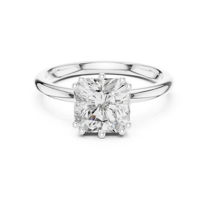 Cushion Lab Grown Diamond Solitaire Engagement Ring