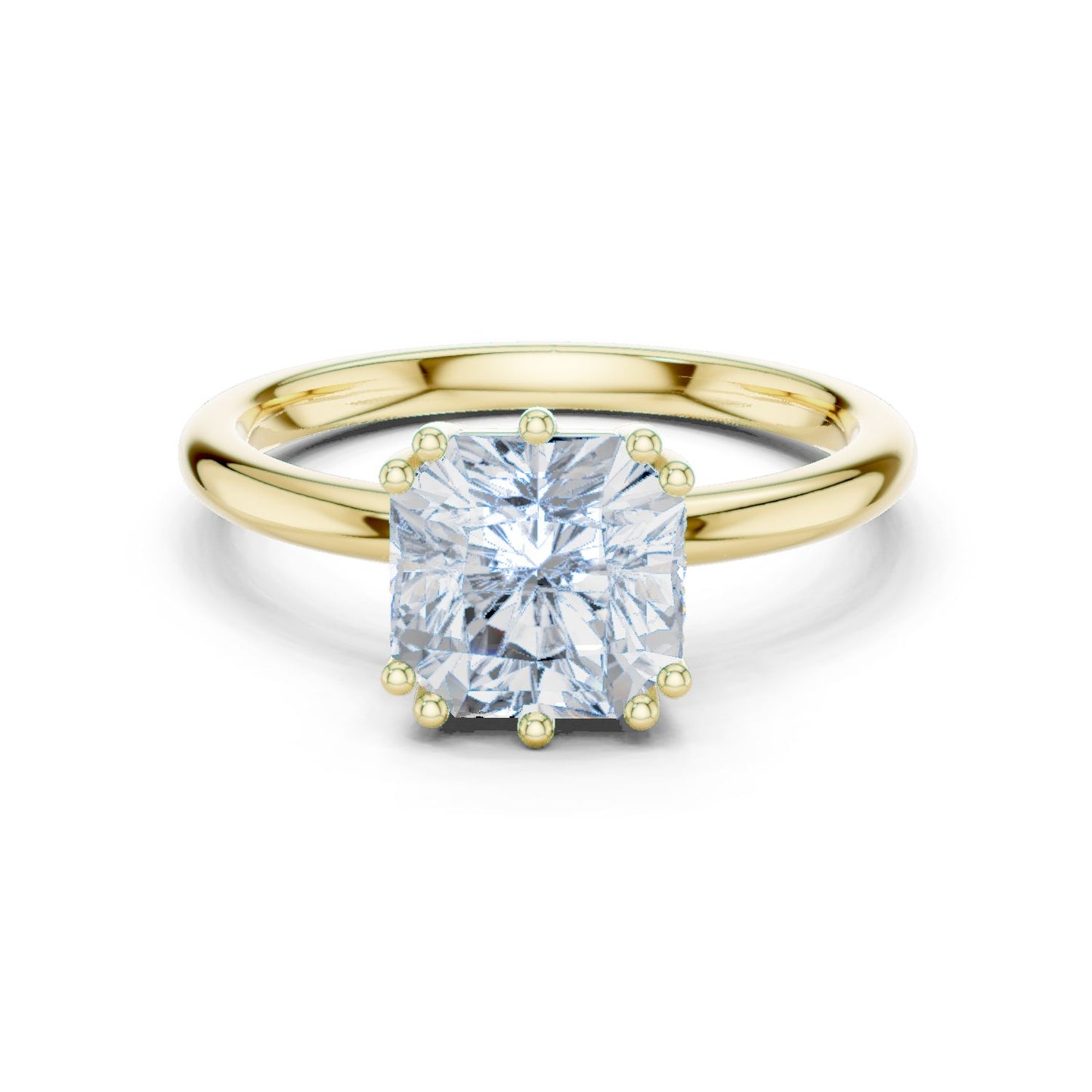 Cushion Lab Grown Diamond Solitaire Engagement Ring