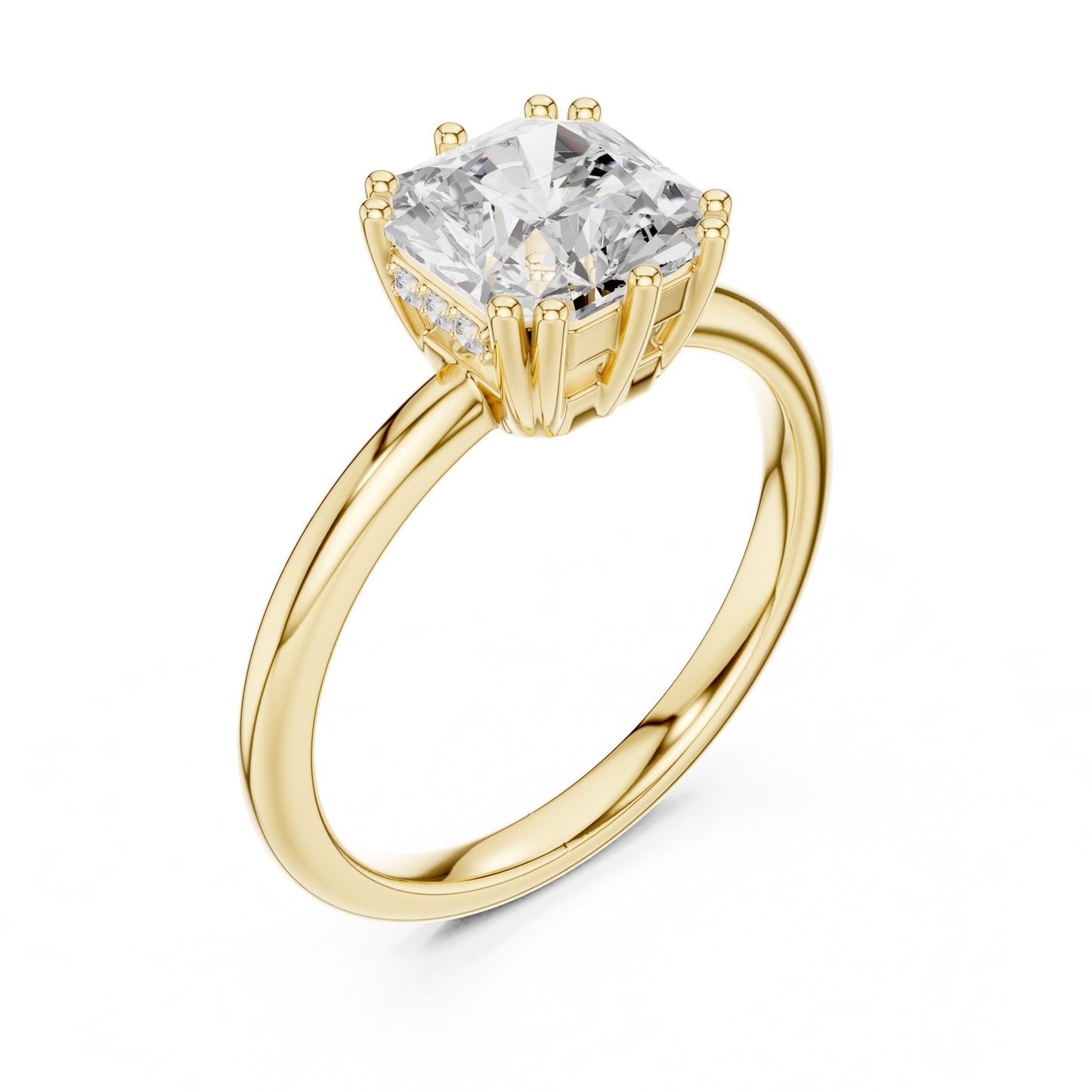 Cushion Lab Grown Diamond Solitaire Engagement Ring
