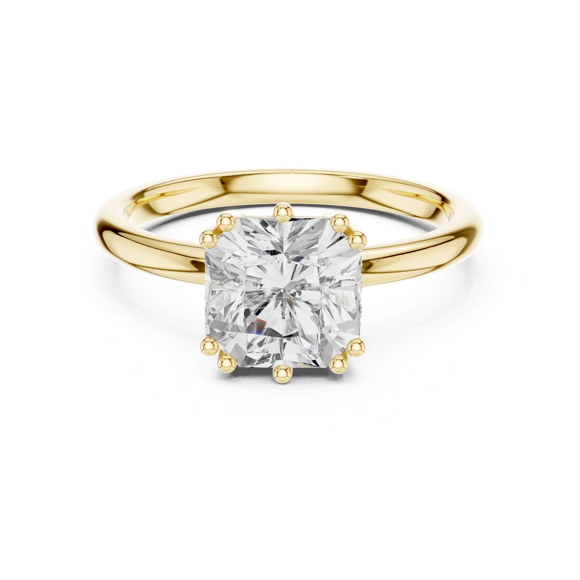 Cushion Lab Grown Diamond Solitaire Engagement Ring