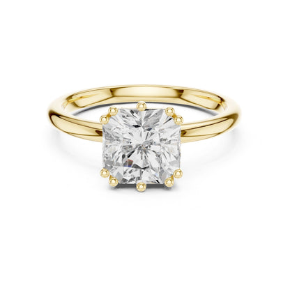 Cushion Lab Grown Diamond Solitaire Engagement Ring
