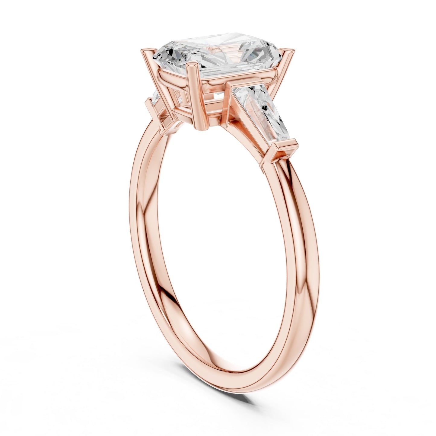 Cushion Lab Grown Diamond Three-Stone Engagement Ring