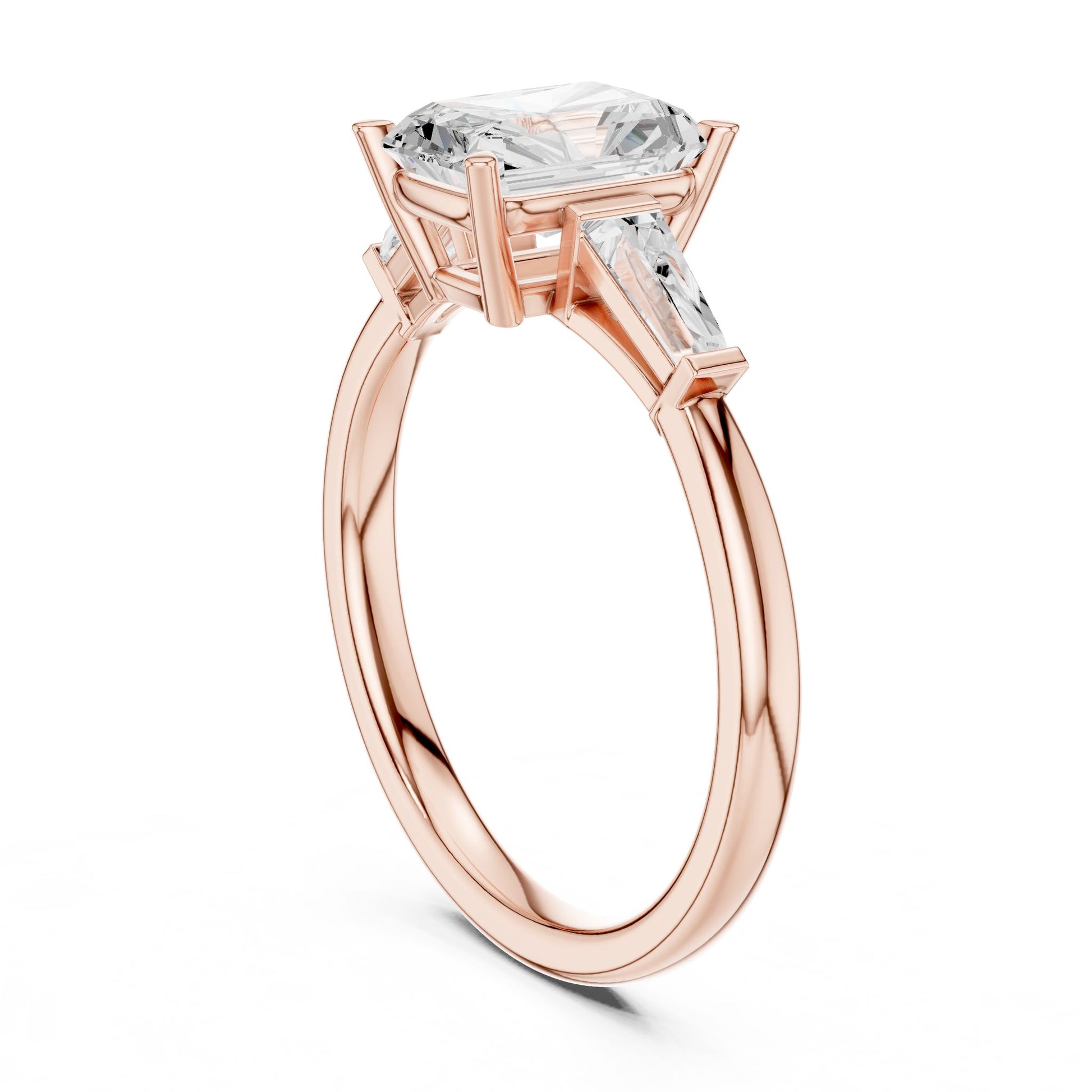 Cushion Lab Grown Diamond Three-Stone Engagement Ring