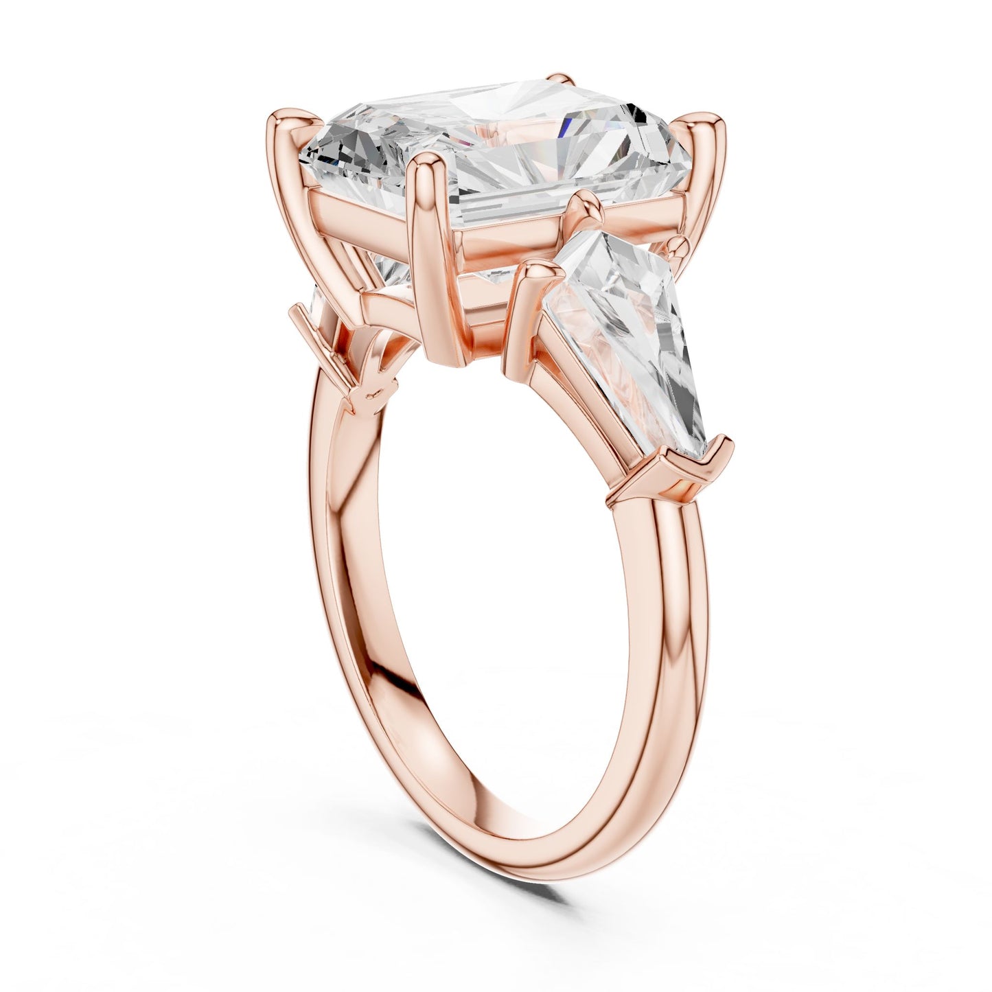 Cushion Lab Grown Diamond Three-Stone Engagement Ring