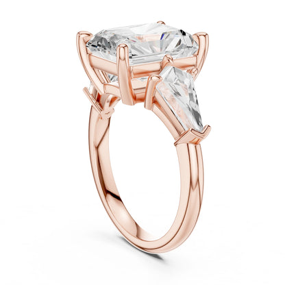 Cushion Lab Grown Diamond Three-Stone Engagement Ring