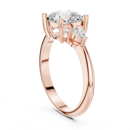 Cushion Lab Grown Diamond Three-Stone Engagement Ring