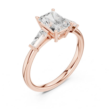 Cushion Lab Grown Diamond Three-Stone Engagement Ring