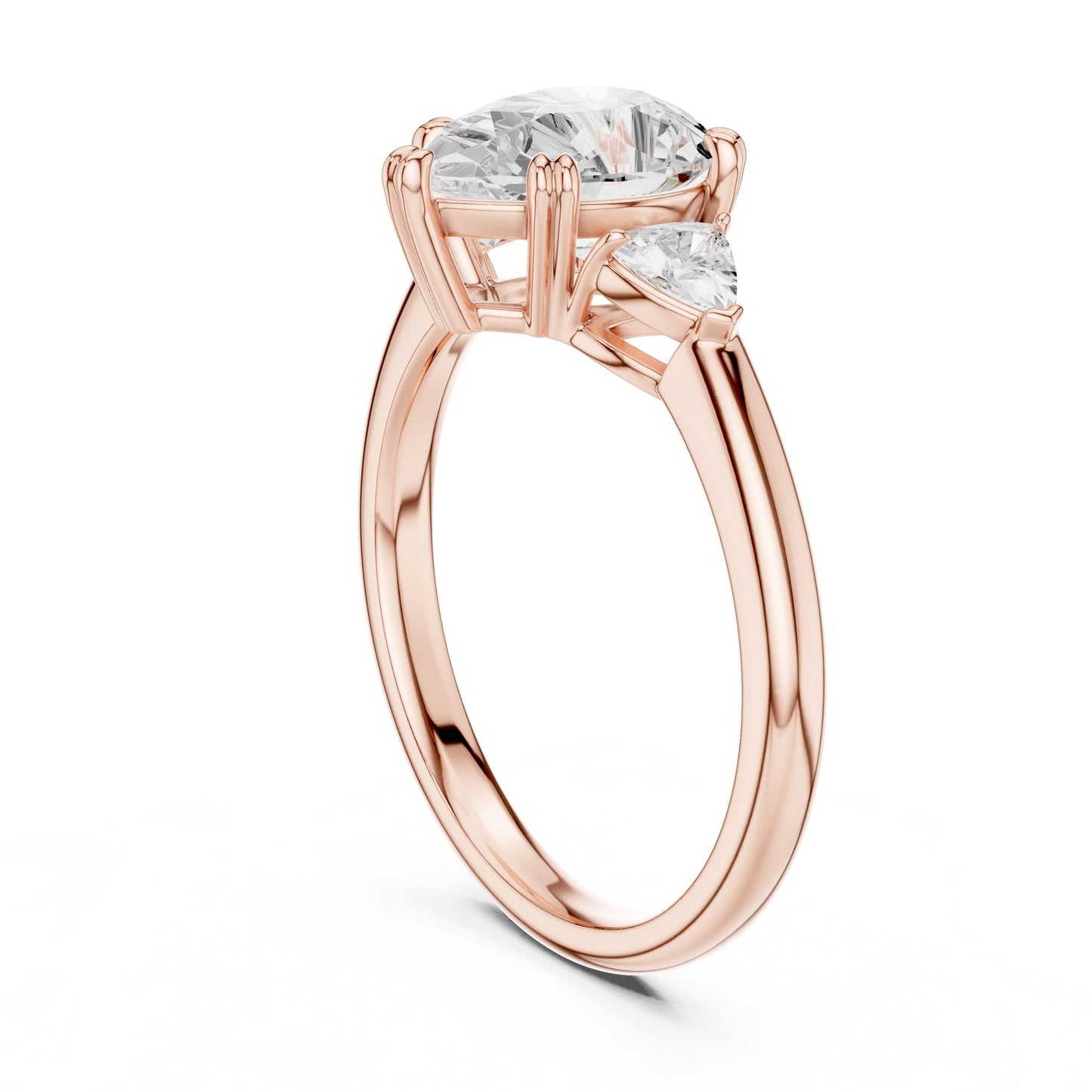 Cushion Lab Grown Diamond Three-Stone Engagement Ring