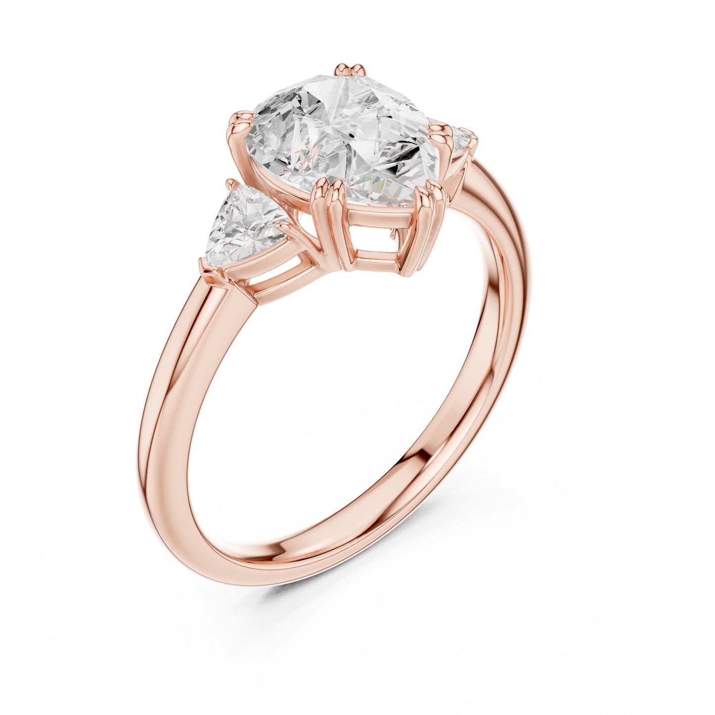 Cushion Lab Grown Diamond Three-Stone Engagement Ring