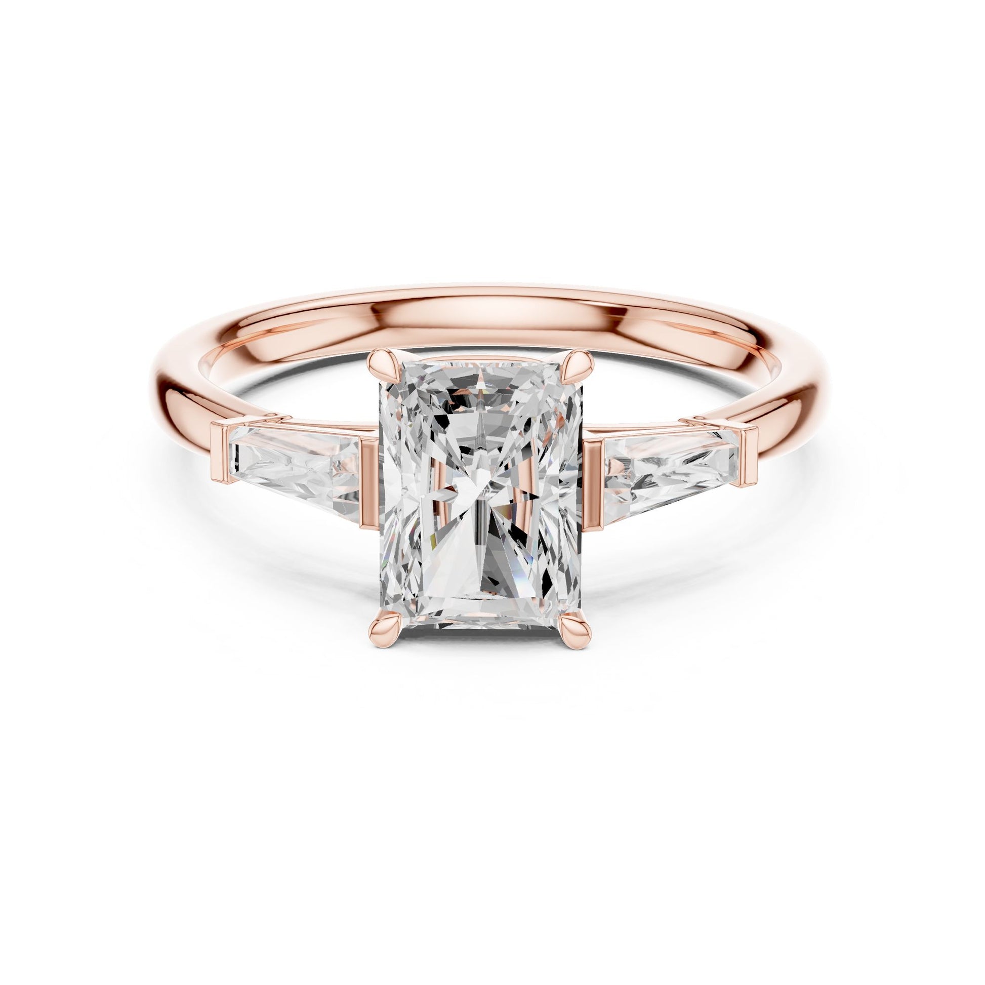 Cushion Lab Grown Diamond Three-Stone Engagement Ring