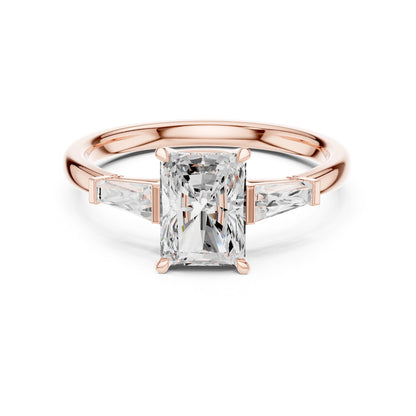 Cushion Lab Grown Diamond Three-Stone Engagement Ring