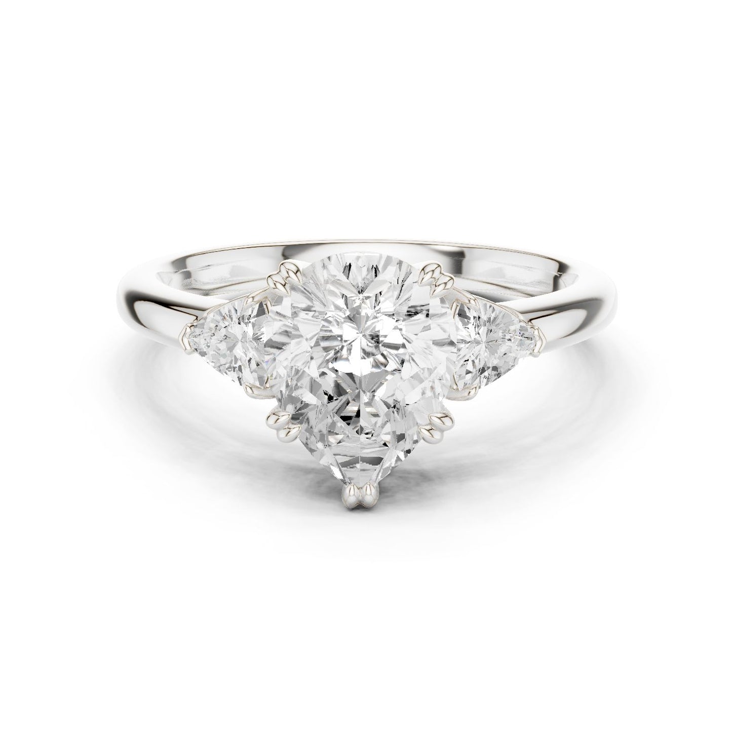 Cushion Lab Grown Diamond Three-Stone Engagement Ring