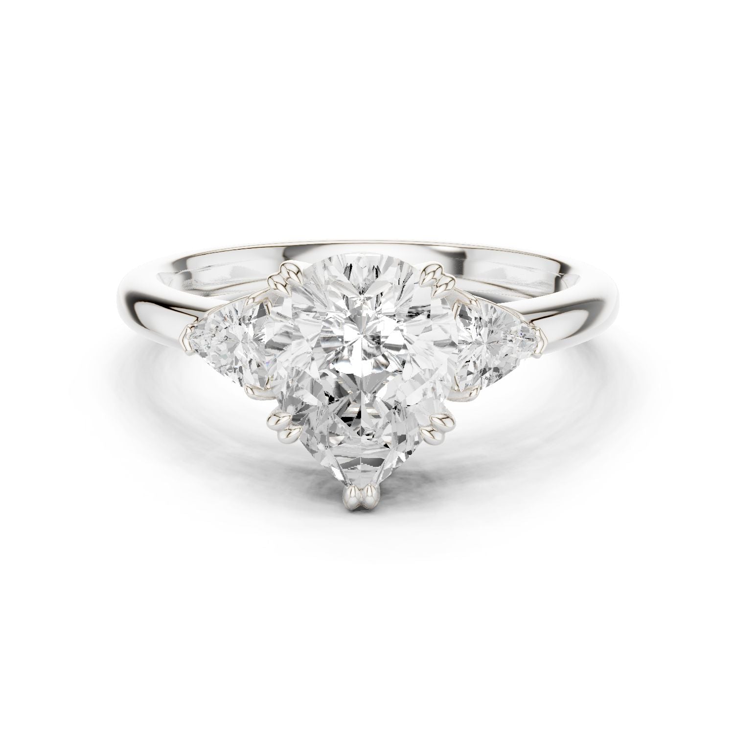 Cushion Lab Grown Diamond Three-Stone Engagement Ring