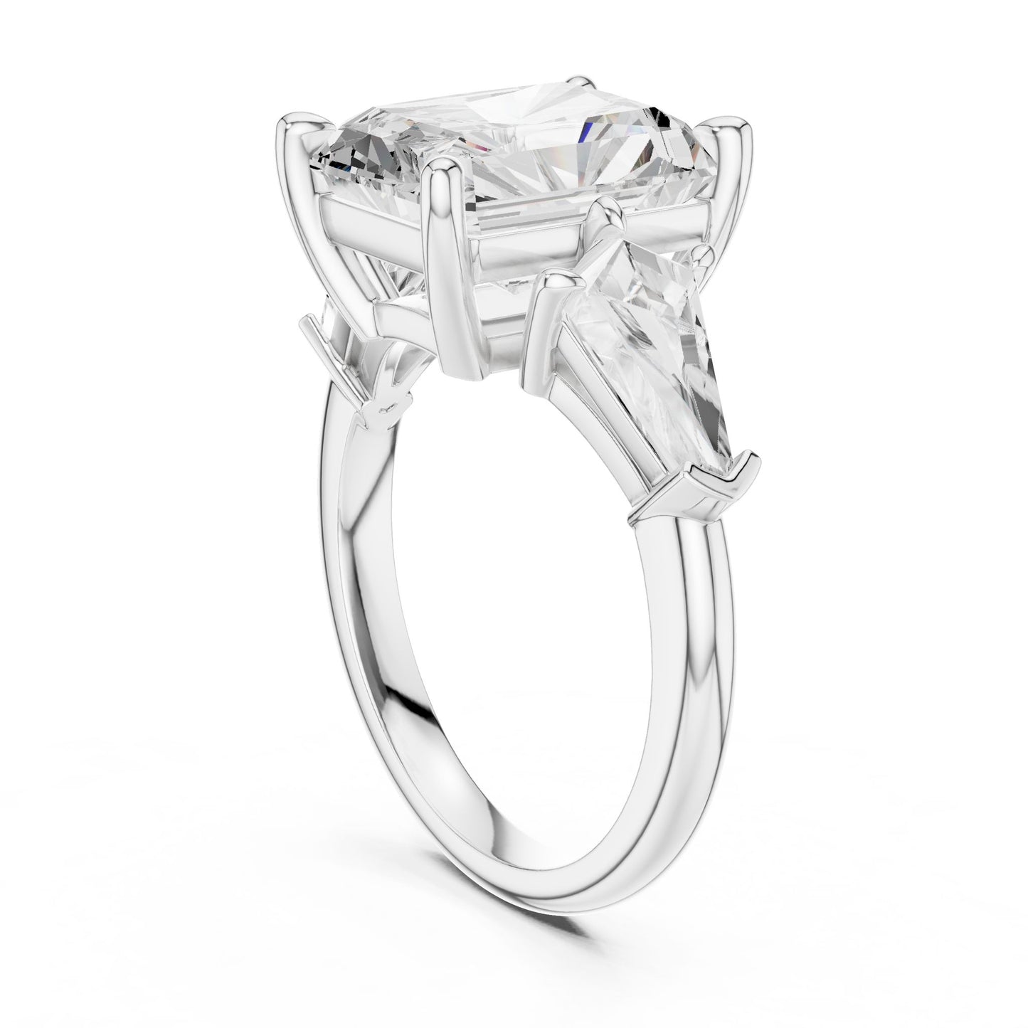 Cushion Lab Grown Diamond Three-Stone Engagement Ring