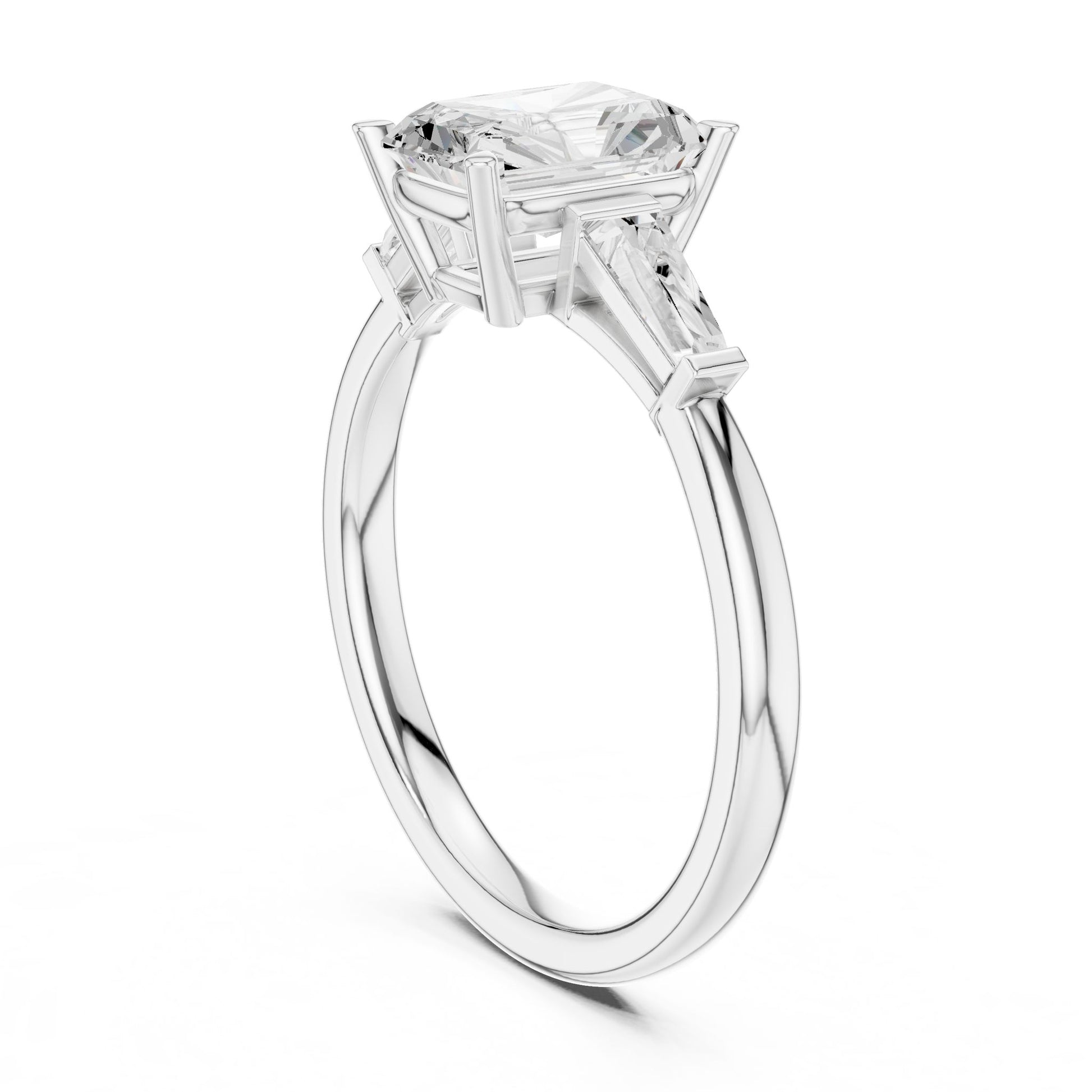 Cushion Lab Grown Diamond Three-Stone Engagement Ring