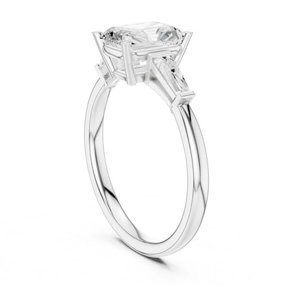 Cushion Lab Grown Diamond Three-Stone Engagement Ring