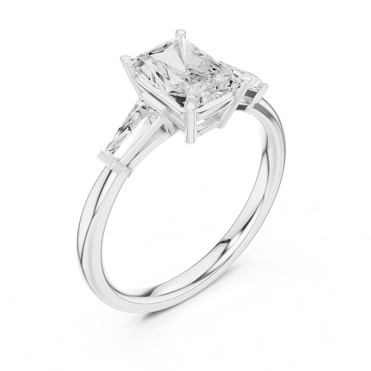 Cushion Lab Grown Diamond Three-Stone Engagement Ring