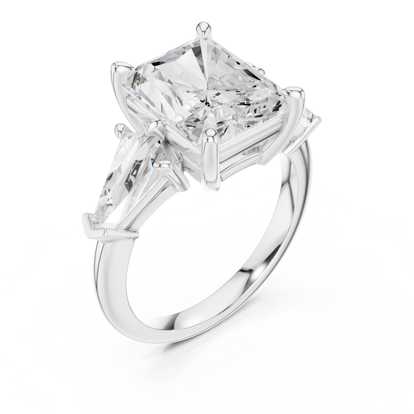 Cushion Lab Grown Diamond Three-Stone Engagement Ring
